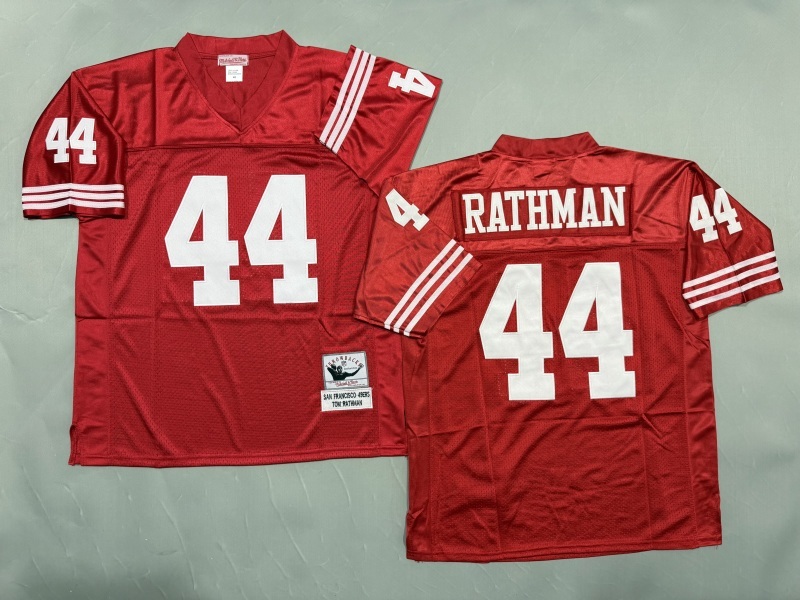 Men 2025 San Francisco 49ers #44 Rathman red Throwback Limited NFL Jersey style 001->san francisco 49ers->NFL Jersey